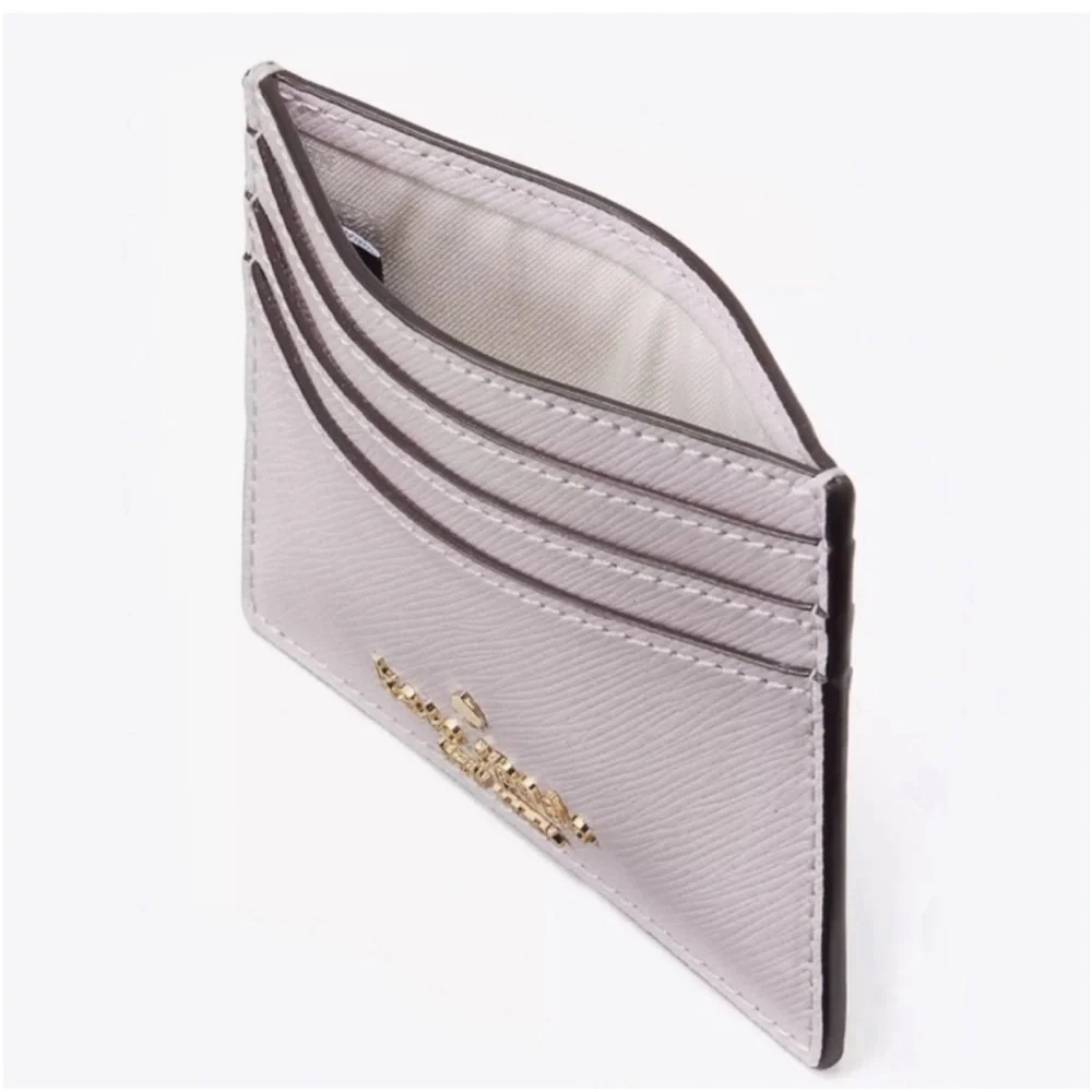 Kate Spade Madison Studded Faux Pearls Small Slim Card Holder, Lilac Moon
